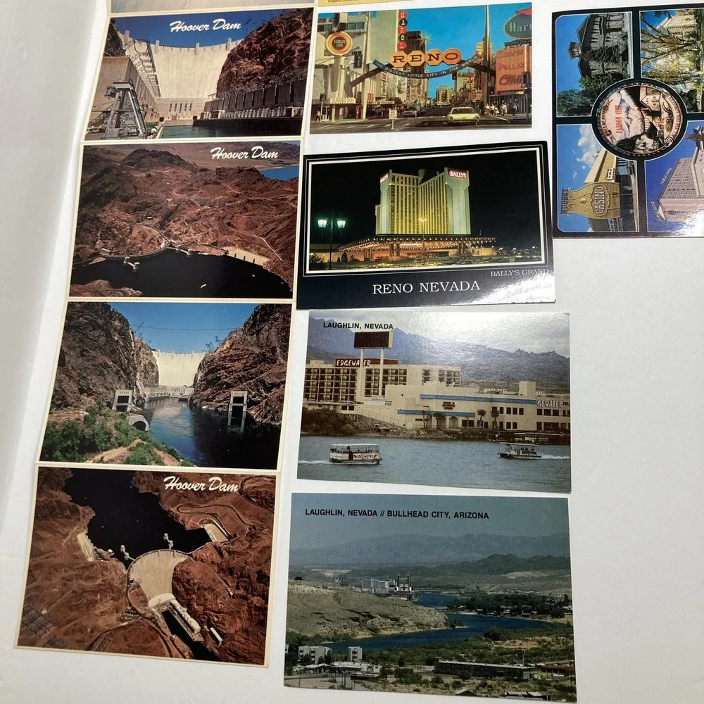 Vtg Postcards Nevada:‎ Reno, Carson City, Laughlin Cards and Hoover Dam Folder